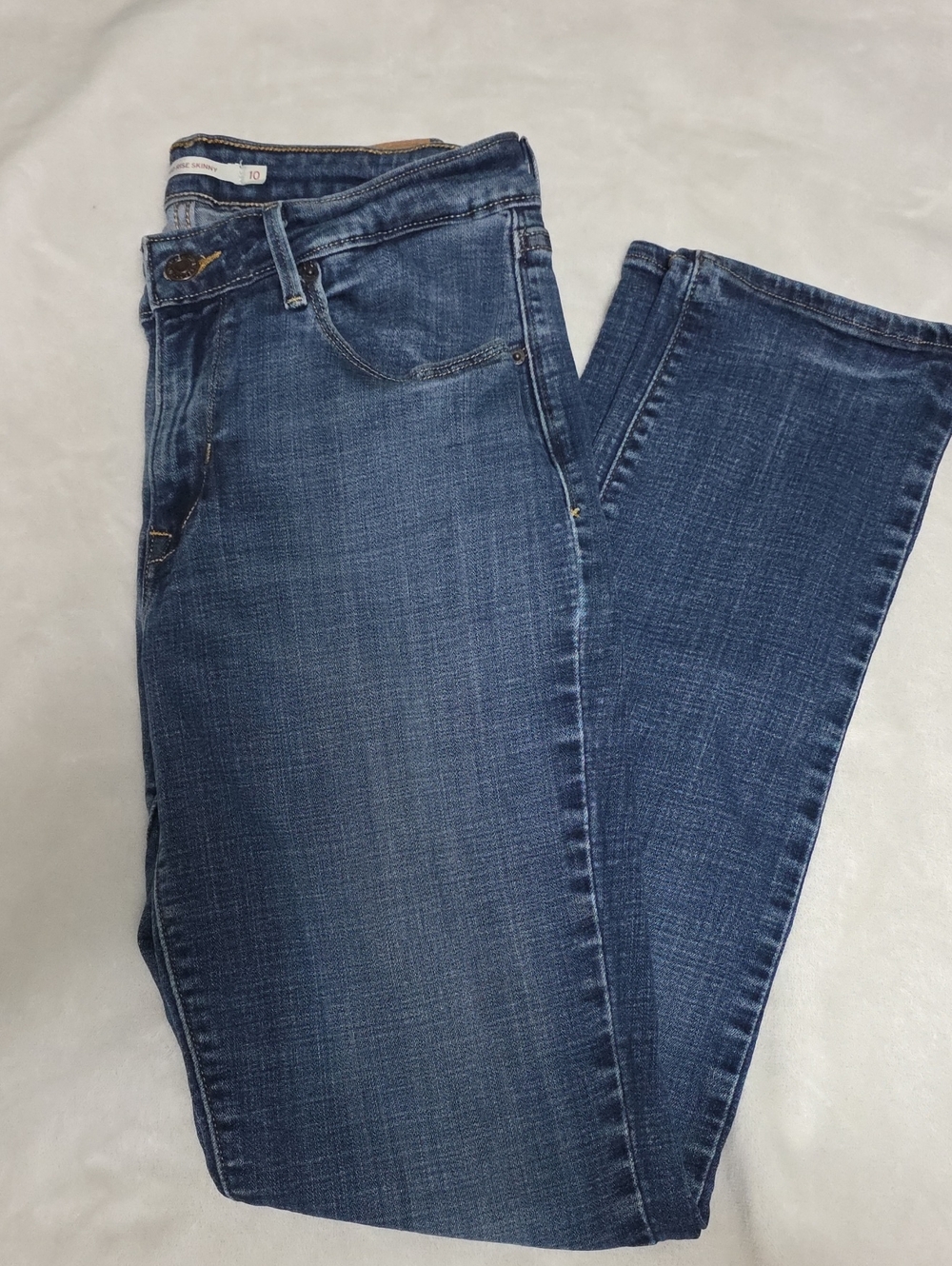 Classic Levis Mid Rise Skinny Women's Blue Denim Jeans